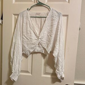 Vestique White Blouse with Knot Detail